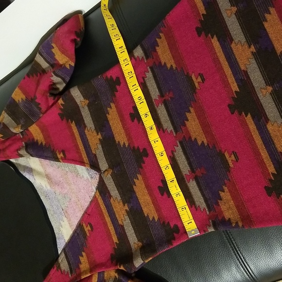 Anthropologie Everly Aztec Knit Bodycon Dress / Sz S / Red, purple - Picture 12 of 17